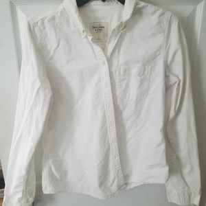 Abercrombie and Fitch White Cotton Button Down L